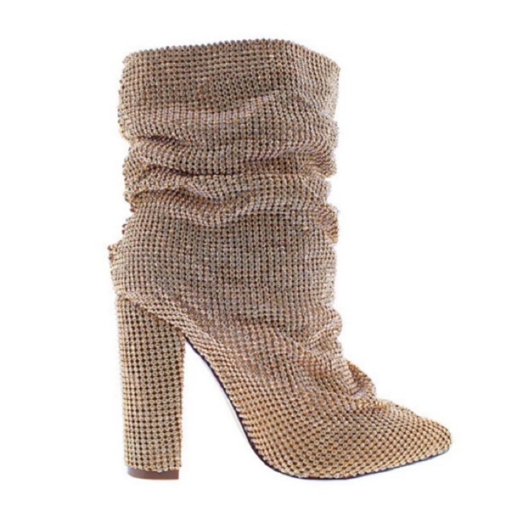 Vigo Fiore Rhinestone Crystal Embellished Slouch Boots